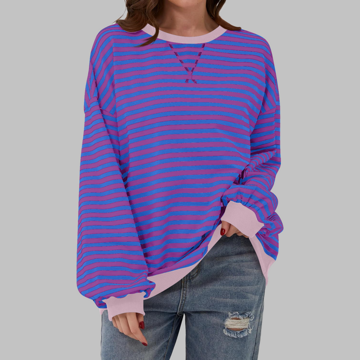 MERIDA | Pull en coton rayé à manches longues