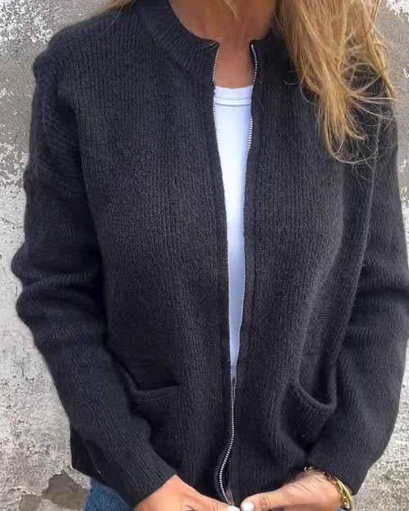 ZOYA | Cardigan d'automne avec fermeture éclair