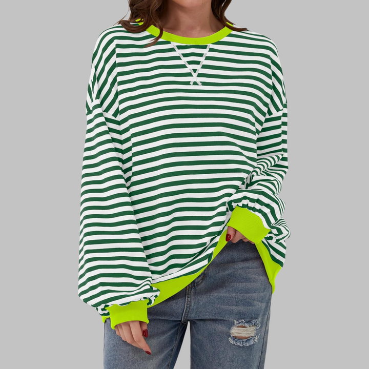 MERIDA | Pull en coton rayé à manches longues