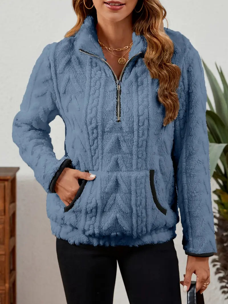 BETHANIA | Pull en polaire doux avec demi-fermeture éclair