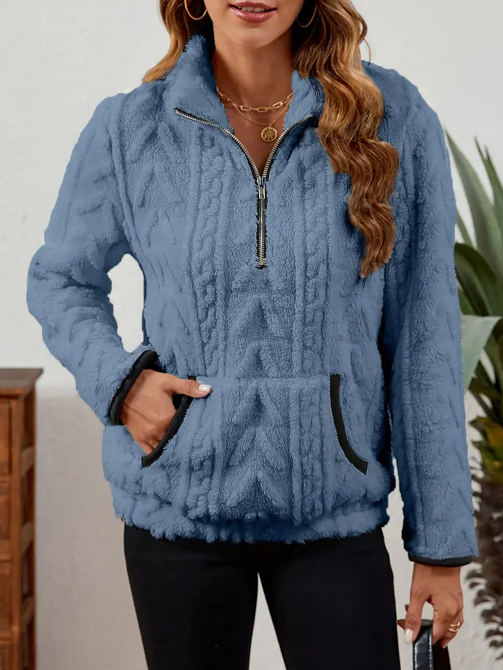 BETHANIA | Pull en polaire doux avec demi-fermeture éclair