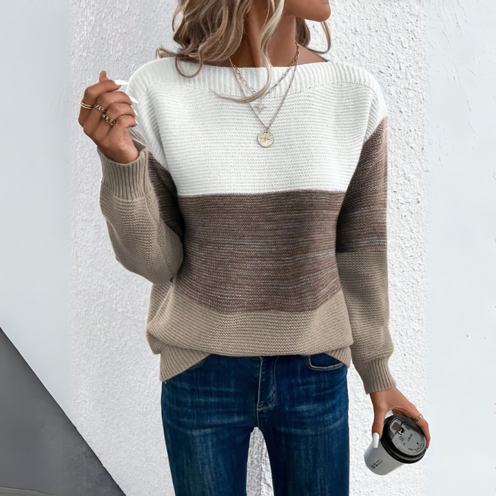 SARRA | Pull en Patchwork Élégant