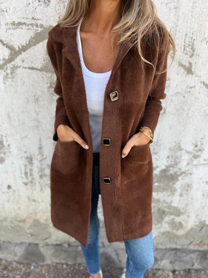 MARCE | Manteau épais à simple boutonnage avec revers