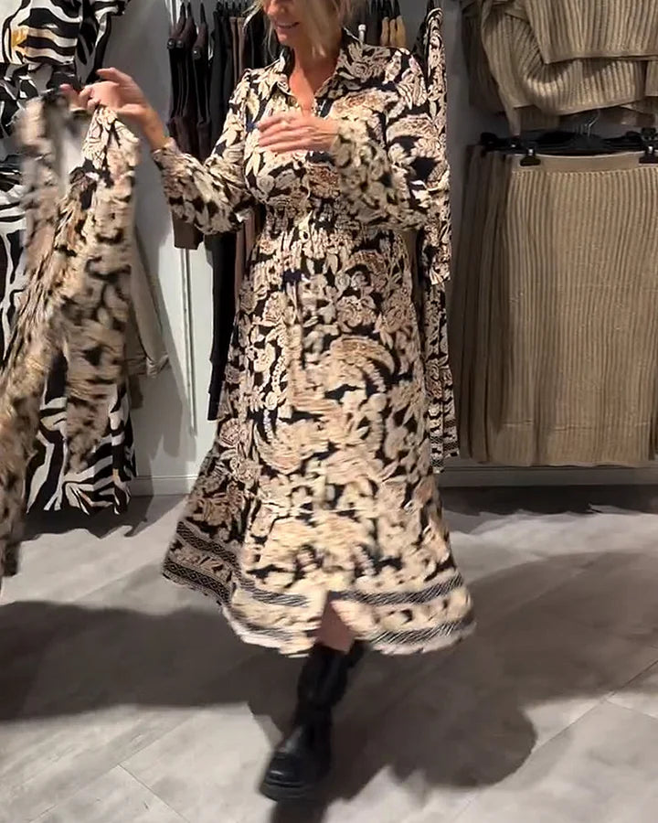 EWALINA | Robe à motifs tendance pour l'automne