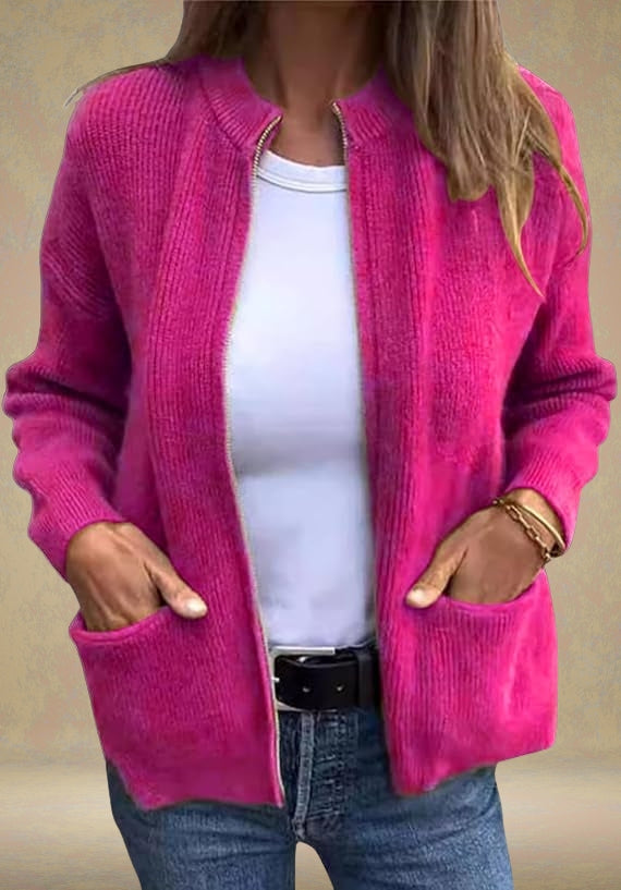 ZOYA | Cardigan d'automne avec fermeture éclair