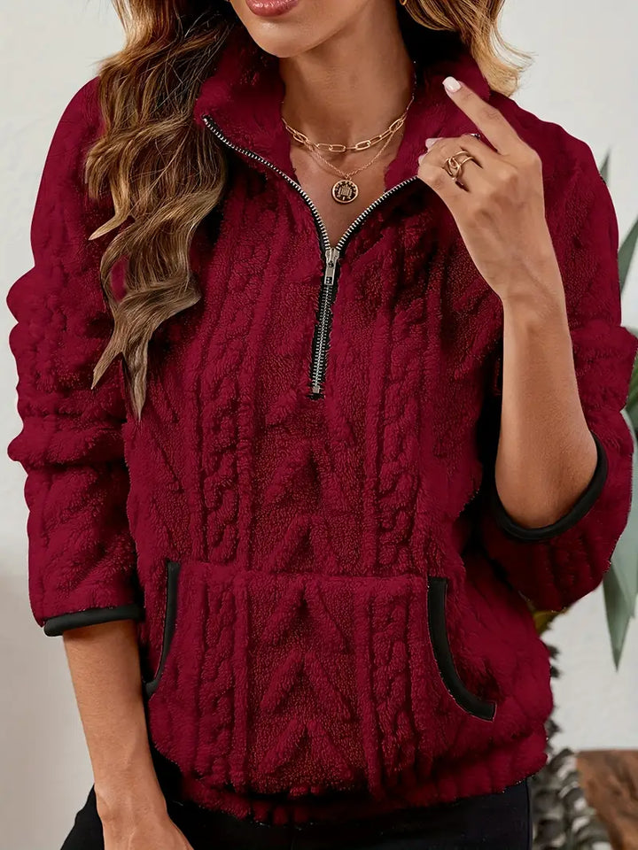 BETHANIA | Pull en polaire doux avec demi-fermeture éclair