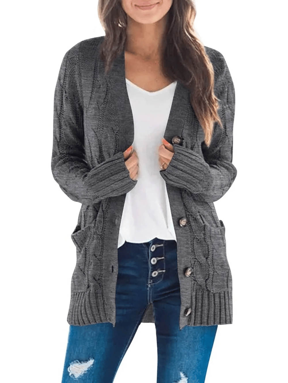 MARZENA | Cardigan douillet avec tresses