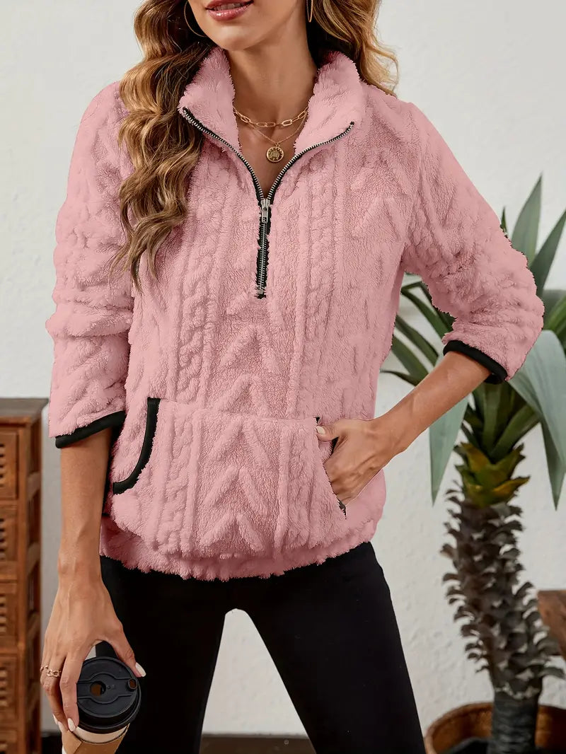 BETHANIA | Pull en polaire doux avec demi-fermeture éclair