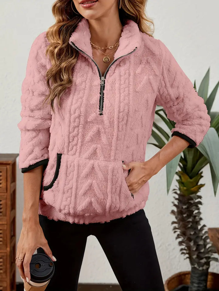 BETHANIA | Pull en polaire doux avec demi-fermeture éclair