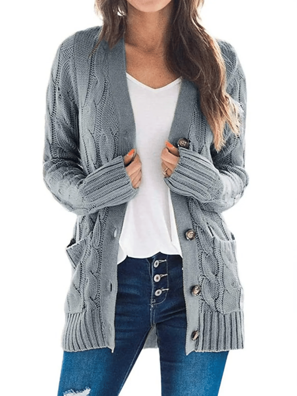 MARZENA | Cardigan douillet avec tresses