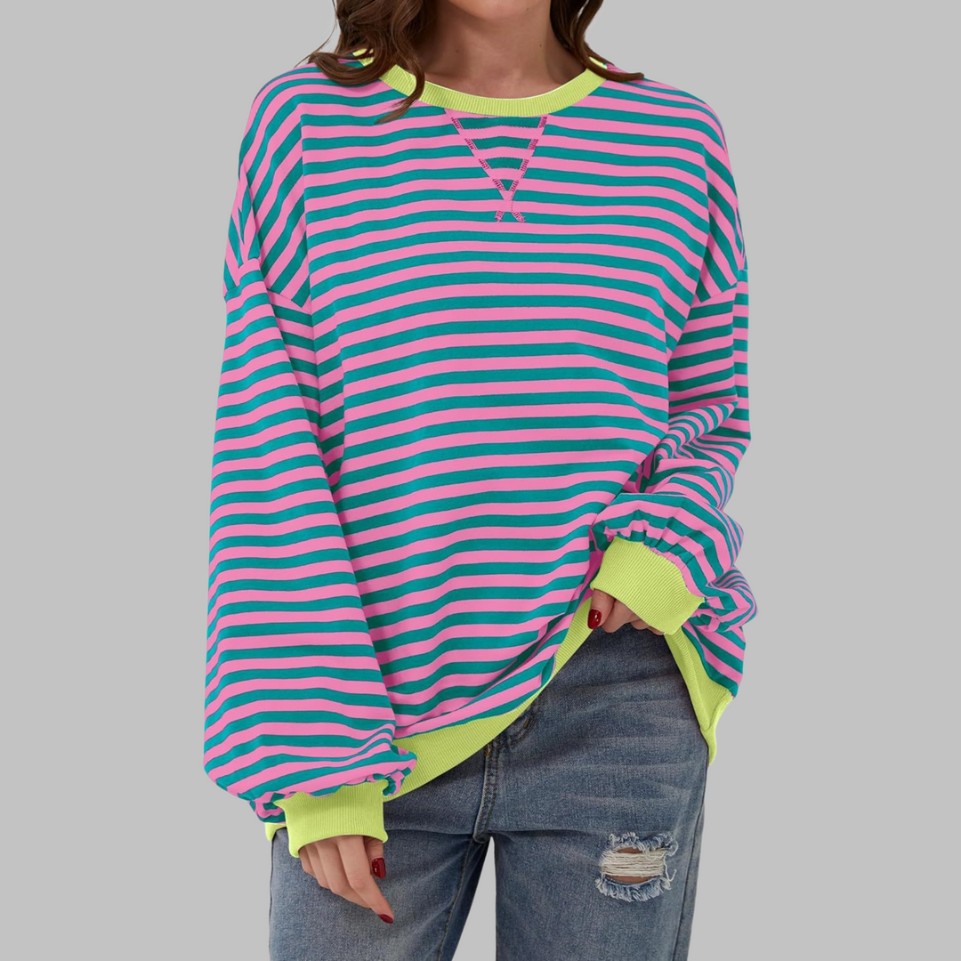 MERIDA | Pull en coton rayé à manches longues