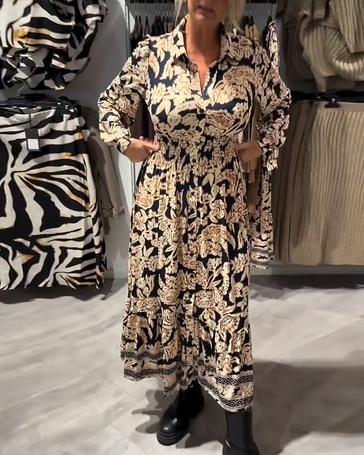 EWALINA | Robe à motifs tendance pour l'automne