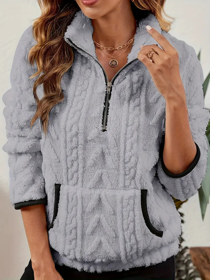 BETHANIA | Pull en polaire doux avec demi-fermeture éclair