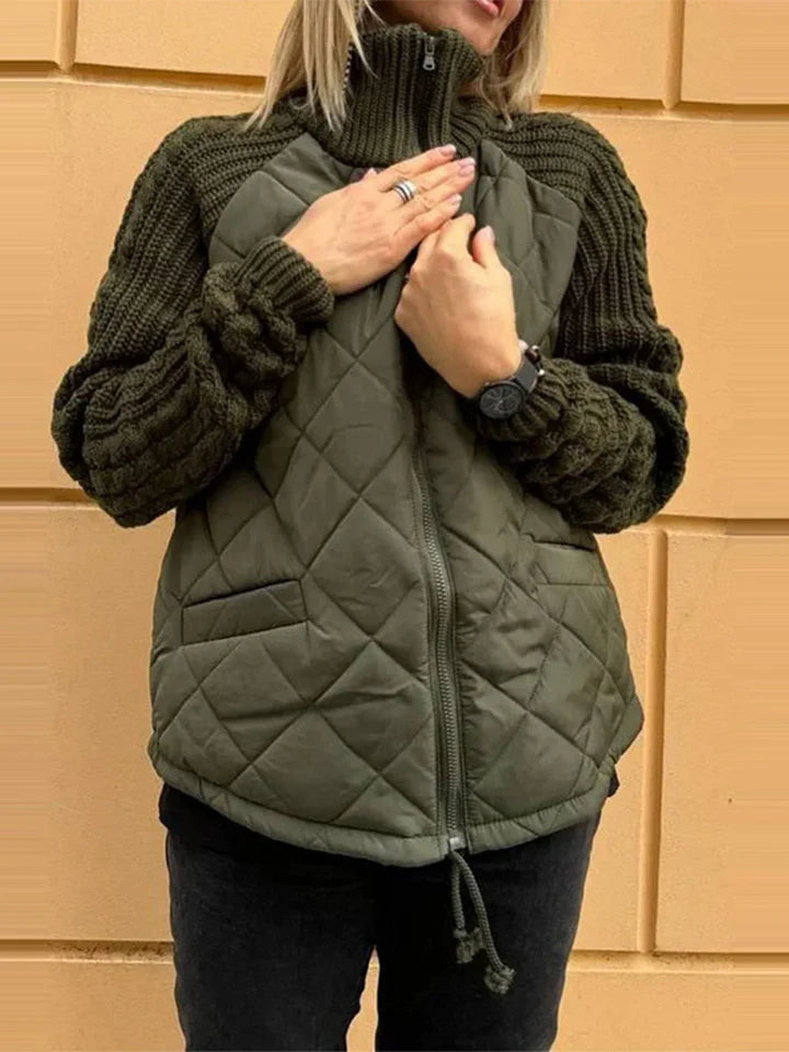 BELINA | Veste patchwork décontractée avec fermeture éclair