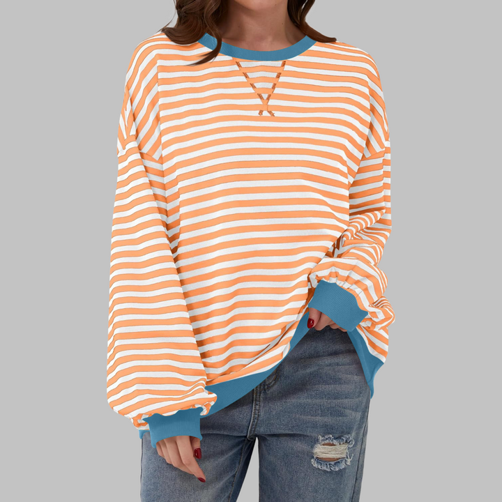 MERIDA | Pull en coton rayé à manches longues