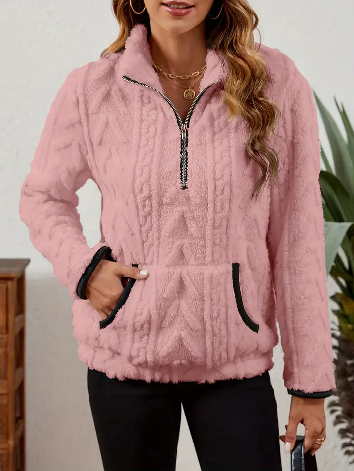 BETHANIA | Pull en polaire doux avec demi-fermeture éclair