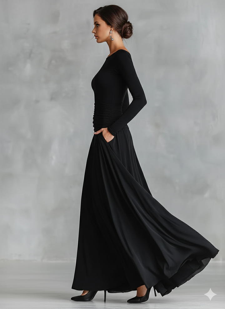 RUBY | Robe Maxi Élegante Noire