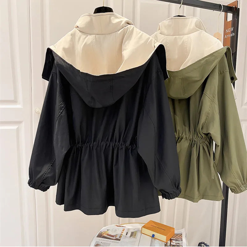 NATI | Veste à deux couches avec capuche, boutons-pression et fermeture éclair