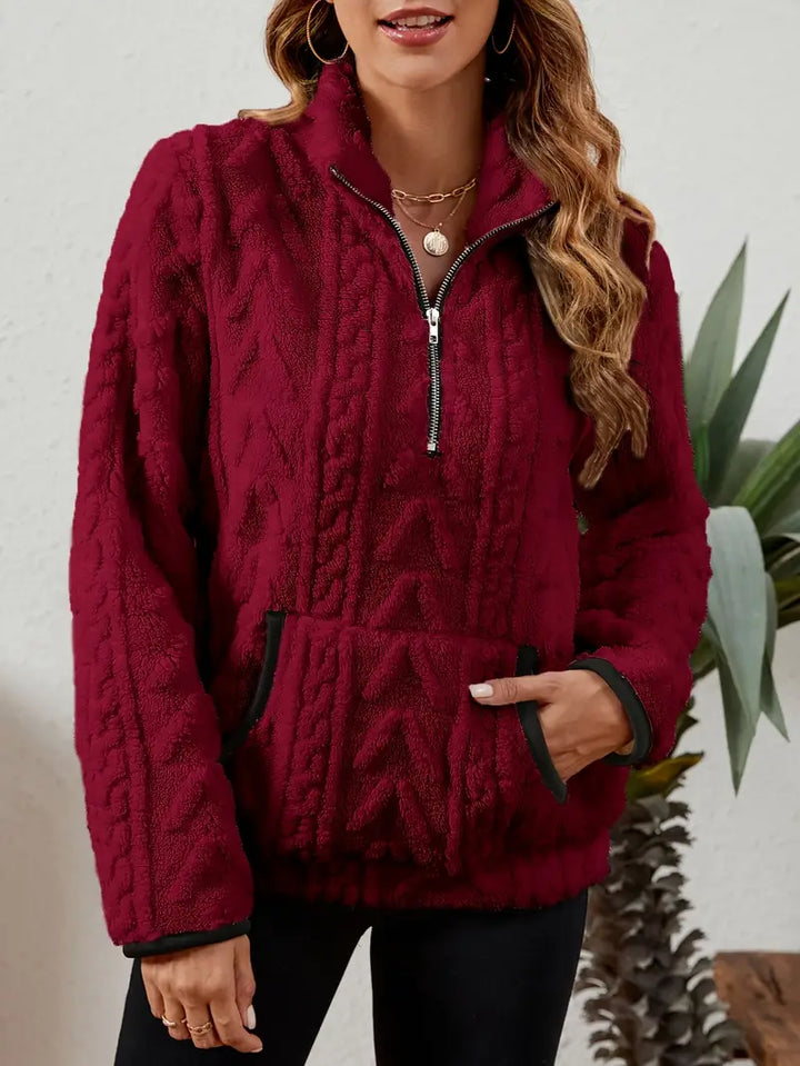 BETHANIA | Pull en polaire doux avec demi-fermeture éclair