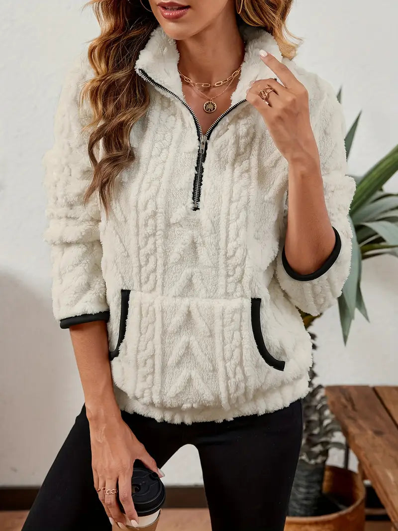 BETHANIA | Pull en polaire doux avec demi-fermeture éclair