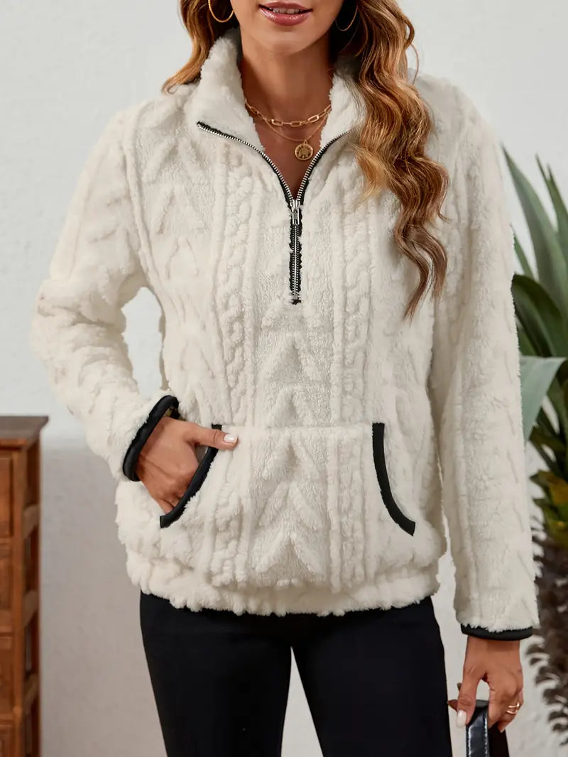 BETHANIA | Pull en polaire doux avec demi-fermeture éclair