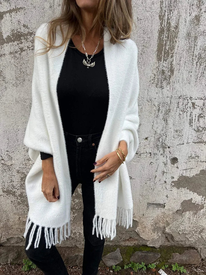 BILA | Manteau à manches longues et franges pour le quotidien