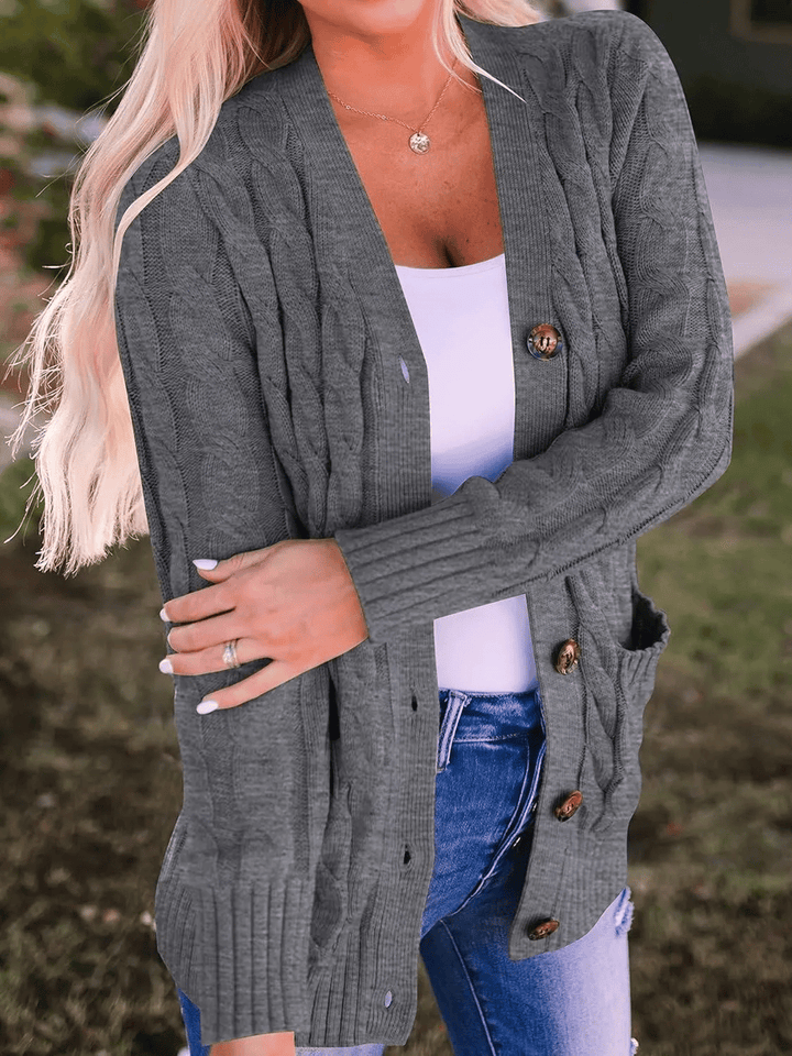 MARZENA | Cardigan douillet avec tresses
