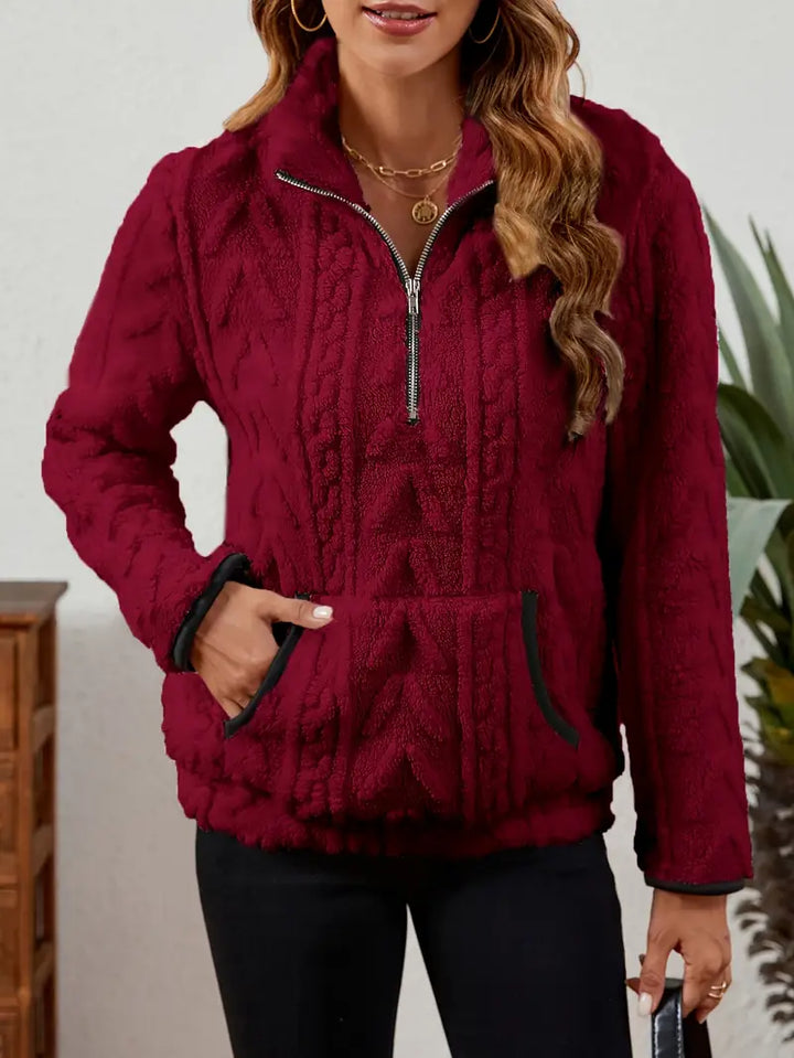 BETHANIA | Pull en polaire doux avec demi-fermeture éclair