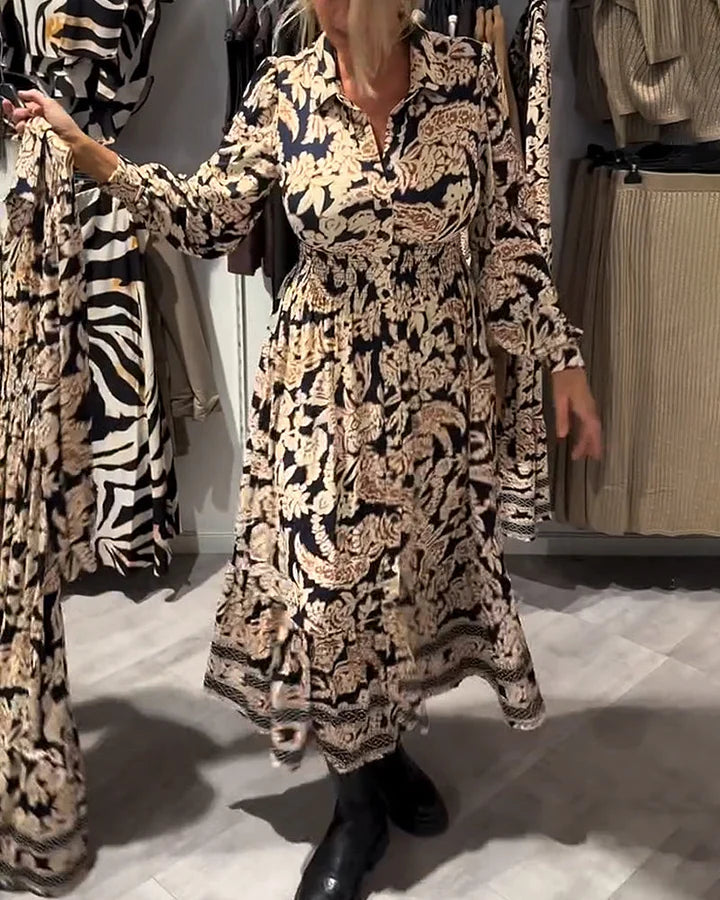 EWALINA | Robe à motifs tendance pour l'automne