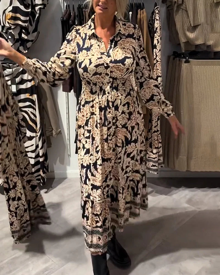 EWALINA | Robe à motifs tendance pour l'automne