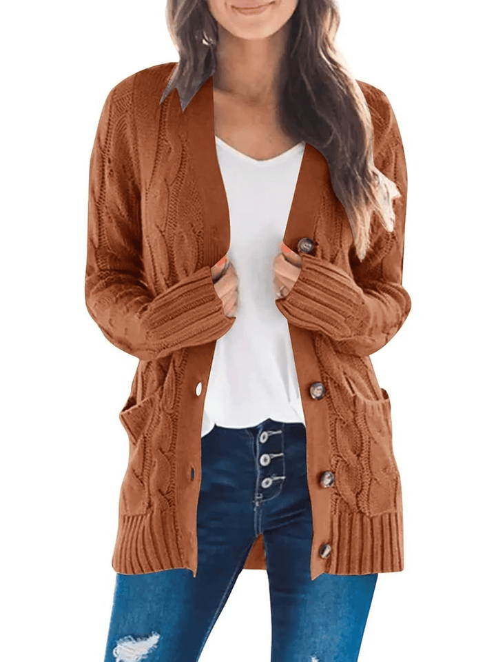 MARZENA | Cardigan douillet avec tresses