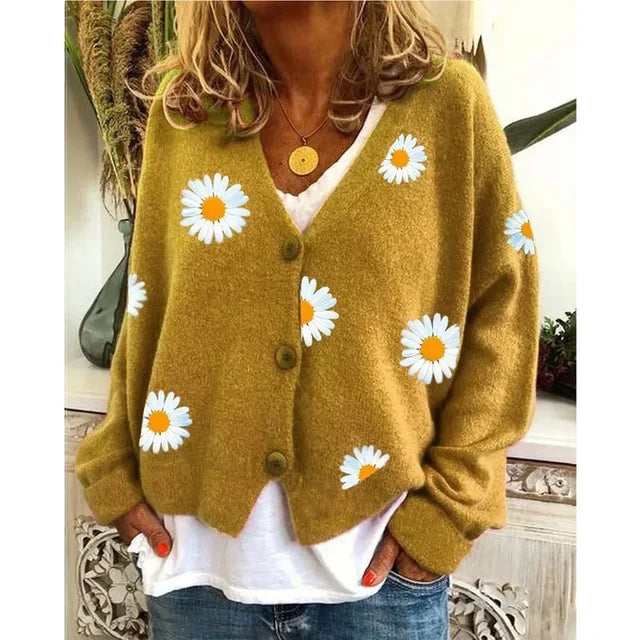 ANNELINA | Cardigan décontracté fleuri et élégant