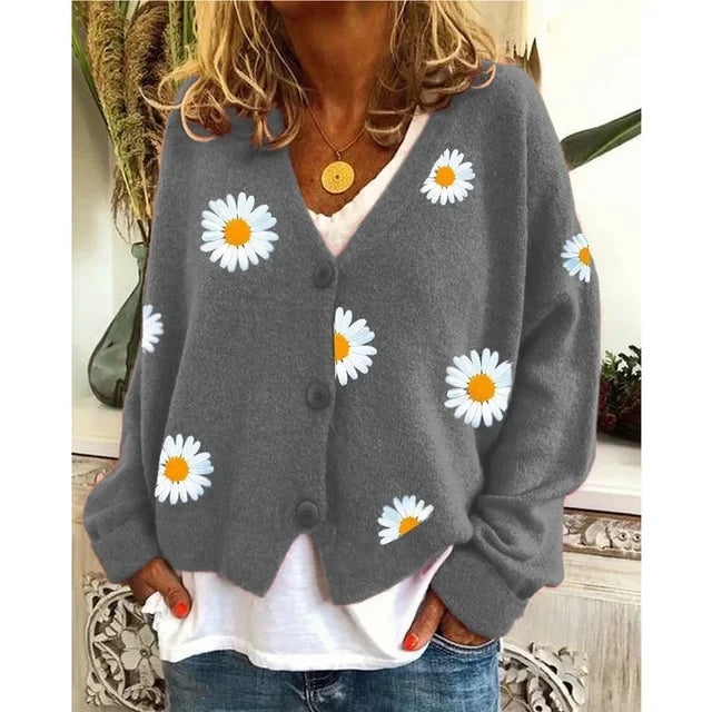 ANNELINA | Cardigan décontracté fleuri et élégant