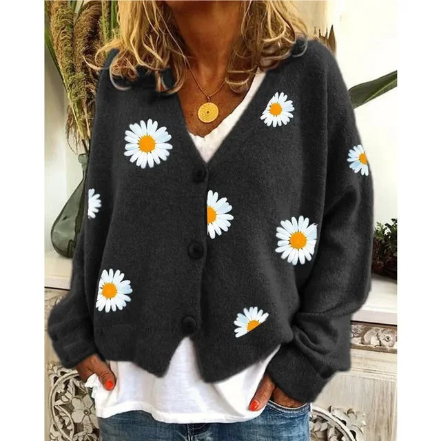 ANNELINA | Cardigan décontracté fleuri et élégant