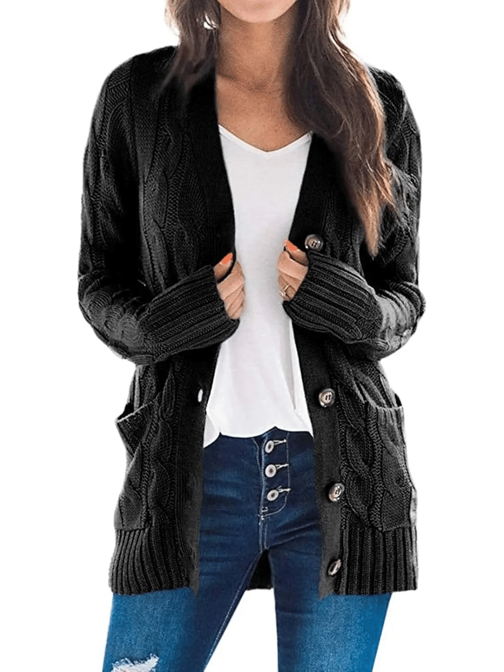 MARZENA | Cardigan douillet avec tresses