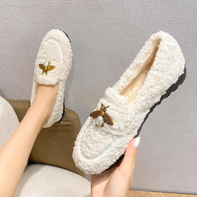 LUEN | Chaussures Plates en Laine Honeybee