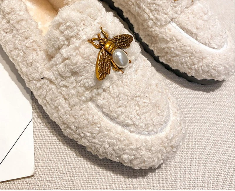 LUEN | Chaussures Plates en Laine Honeybee