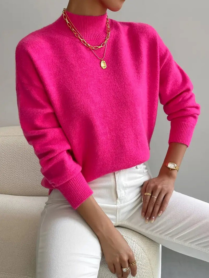 JEANINE | Pull confortable avec col montant